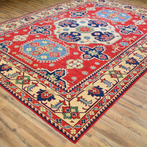 Hand-Knotted Kazak Design Tribal Handmade Wool Rug (Size 8.4 X 11.6) Brral-3879