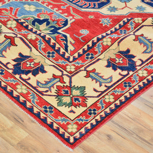 Hand-Knotted Kazak Design Tribal Handmade Wool Rug (Size 8.4 X 11.6) Brral-3879