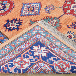Hand-Knotted Fine Tribal Super Kazak Design Handmade Wool Rug (Size 5.11 X 8.2) Brral-3939