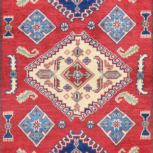 Hand-Knotted Kazak Design Handmade Wool Rug (Size 3.10 X 6.0) Brral-4275