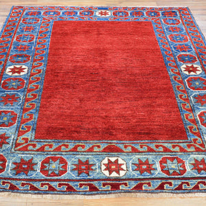 Hand-Knotted Tribal Gabbeh Design Handmade Wool Rug (Size 5.0 X 6.9) Brral-4821