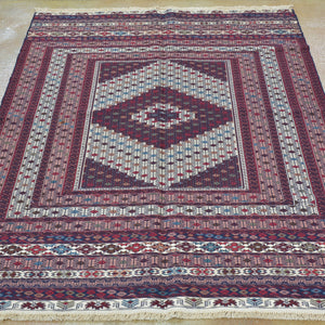 Soumak Fine Afghani Maleeki Tribal Handmade Wool Rug (Size 4.3 X 6.0) Brral-4872