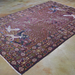 Hand-Knotted Afghan Tribal Pictorial Handmade Oriental Wool Rug (Size 5.4 X 8.1) Cwral-5988