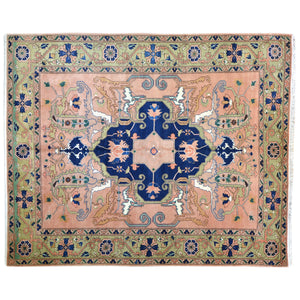 Hand-Knotted Geometric Design Handmade Wool Rug (Size 8.2 X 9.10) Brral-6333