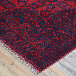 Hand-Knotted Turkmen Tribal Traditional Afghan Rug (Size 6.7 X 9.7) Brral-6336