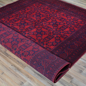 Hand-Knotted Turkmen Tribal Traditional Afghan Rug (Size 6.7 X 9.7) Brral-6336