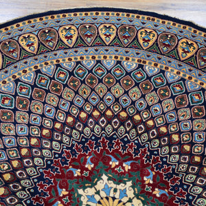 Hand-Knotted Round Peshawar Wool Handmade Rug (Size 8.3 X 8.3) Brral-6471