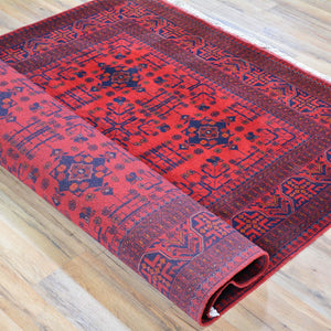 Hand-Knotted Turkmen Handmade Tribal Traditional Afghan Rug (Size 5.1 X 6.7) Brral-6501