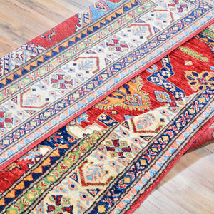 Hand-Knotted Super Kazak Design Handmade Wool Rug (Size 4.10 X 6.2) Brral-6543