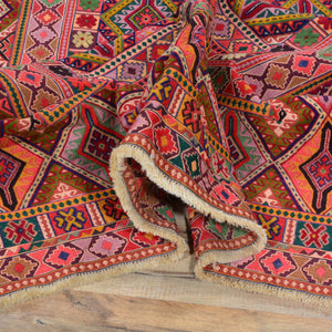 Tribal Handmade Geometric Design Multi-Weave Wool Rug (Size 4.9 X 6.0) Cwral-6612