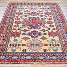 Load image into Gallery viewer, Hand-Knotted Fine Super Kazak Caucasian Design Wool Rug (Size 5.0 X 7.4) Brral-675