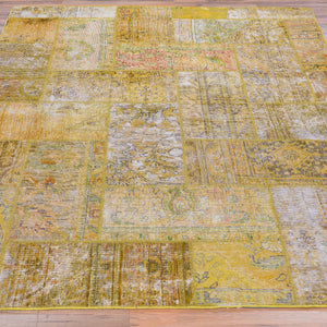 Hand-Knotted Modern Overdyed Patchwork Wool Handmade Rug (Size 5.1 X 6.11) Brral-738