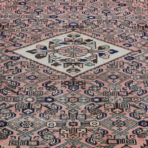 Hand-Knotted Vintage Persian Hamadan Geometric Oriental Wool Rug (Size 4.10 X 6.11) Brral-768