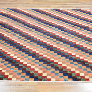 Hand-Knotted Peshawar Gabbeh Design  Wool Rug (Size 4.11 X 6.7) Brral-792