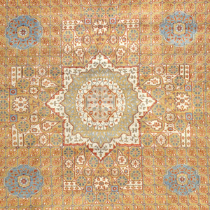 Hand-Knotted Mamluk Design Handmade Wool Rug (Size 8.9 X 11.5) Brral-1185