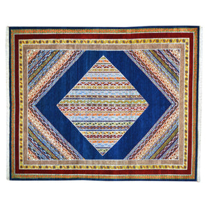 Hand-Knotted Oriental Geometric Design Wool Handmade Rug (Size 8.5 X 11.9) Brral-1221