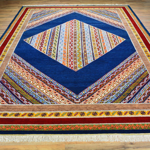 Hand-Knotted Oriental Geometric Design Wool Handmade Rug (Size 8.5 X 11.9) Brral-1221