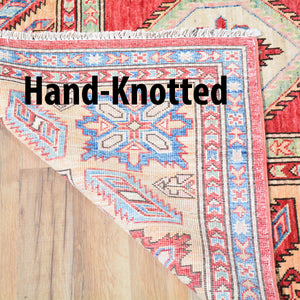 Hand-Knotted Fine Kazak Design Wool Handmade Rug (Size 8.11 X 11.3) Brral-1281