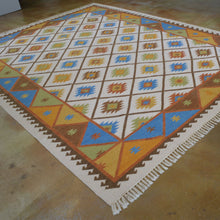 Load image into Gallery viewer, Hand-Woven Geometric Design Wool Reversible Kilim Durrie Rug (Size 8.1 X 10.8) Brral-2121