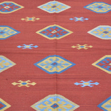 Load image into Gallery viewer, Hand-Woven Reversible Kilim Dhurrie Geometric Design Wool Rug (Size 8.2 X 10.0) Brral-2127