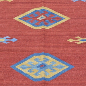 Hand-Woven Reversible Kilim Dhurrie Geometric Design Wool Rug (Size 8.2 X 10.0) Brral-2127