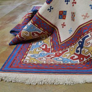 Soumak Fine Caucasian Geometric Design Wool Rug (Size 8.2 X 9.8) Brral-2139