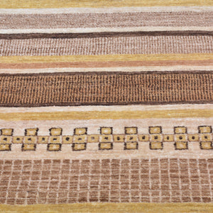 Hand-Knotted Striped Peshawar Gabbeh Wool Handmade Rug (Size 8.0 X 10.1) Brral-2556