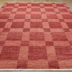 Hand-Knotted Gabbeh Checker Design Wool Handmade Rug (Size 7.11 X 9.10) Brral-2565