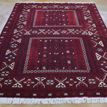 Load image into Gallery viewer, Hand-Knotted Afghan Turkoman Tribal Perda Design Wool Rug (Size 5.1 X 8.2) Brral-2619