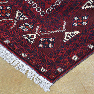Hand-Knotted Afghan Turkoman Tribal Perda Design Wool Rug (Size 5.1 X 8.2) Brral-2619