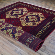 Load image into Gallery viewer, Hand-Knotted Afghan Belgic Turkoman Tribal Wool Rug (Size 6.7 X 9.3) Brral-2655