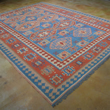 Load image into Gallery viewer, Hand-Woven Geometric Design Wool Reversible Kilim Rug (Size 7.7 X 10.3) Brrsf-6024