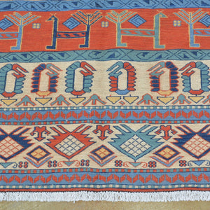 Hand-Woven Soumak Tribal Afghan Handmade Rug (Size 6.1 X 7.7) Brrsf-6057
