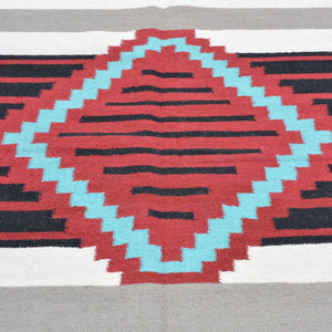 Hand-Woven Southwestern Design Dhurrie Reversible Kilim Wool Rug (Size 8.10 X 12.1) Brrsf-6072