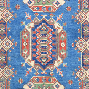 Hand-Knotted Tribal Kazak Caucasian Design Handmade Wool Rug (Size 5.7 X 7.11) Brrsf-723