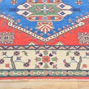 Hand-Knotted Tribal Kazak Caucasian Design Handmade Wool Rug (Size 5.7 X 7.11) Brrsf-723