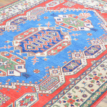 Load image into Gallery viewer, Hand-Knotted Tribal Kazak Caucasian Design Handmade Wool Rug (Size 5.7 X 7.11) Brrsf-723
