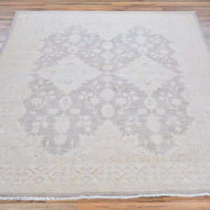 Hand-Knotted Peshawar Silver Wash Chobi Wool Rug (Size 5.0 X 6.5) Brrsf-726