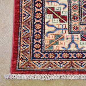 Hand-Knotted Fine Super Kazak Modern Caucasian Design Wool Rug (Size 5.0 X 6.8) Brrsf-738