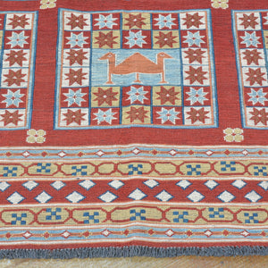 Soumak Oriental Tribal Afghan Handmade Wool Rug (Size 4.7 X 6.1) Brrsf-1038
