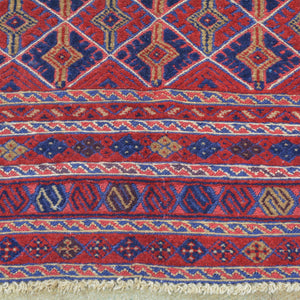 Hand-Knotted And Soumak Afghan Mashwani Wool Rug (Size 5.4 X 6.7) Brrsf-1137