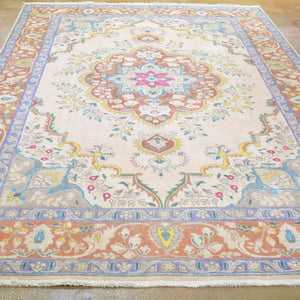 Hand-Knotted Persian Low Pile Wool Handmade Rug (Size 6.8 X 9.8) Brrsf-1269