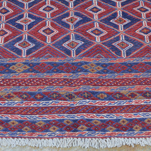 Hand-Knotted And Hand-Woven Afghan Tribal Wool Rug (Size 5.1 X 6.0) Brrsf-1302