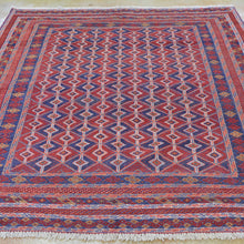 Load image into Gallery viewer, Hand-Knotted And Hand-Woven Afghan Tribal Wool Rug (Size 5.1 X 6.0) Brrsf-1302