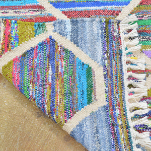 Hand-Woven Flatweave Multicolored Rug Handmade Rug (Size 2.6 X 6.1) Brrsf-1437