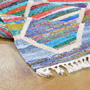 Hand-Woven Flatweave Multicolored Rug Handmade Rug (Size 2.6 X 6.1) Brrsf-1437