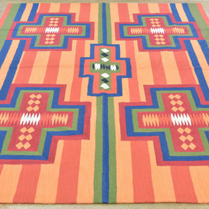 Chain-Stitched Kashmiri SouthWestern Design Wool Rug (Size 5.0 X 6.11) Brrsf-1497