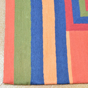 Chain-Stitched Kashmiri SouthWestern Design Wool Rug (Size 5.0 X 6.11) Brrsf-1497