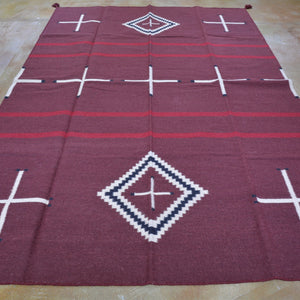 Hand-Woven Southwestern Design Reversible Handmade Wool Rug (Size 6.0 X 9.0) Brrsf-1524