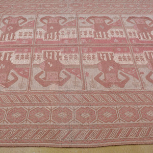 Hand-Woven Soumak Animal Print Tribal Kilim Rug (Size 6.2 X 8.6) Brrsf-1545